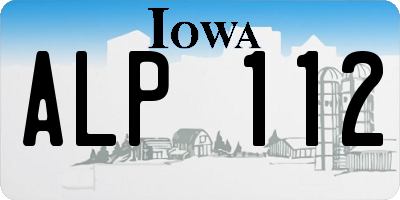 IA license plate ALP112