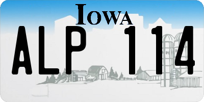 IA license plate ALP114