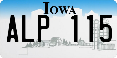 IA license plate ALP115