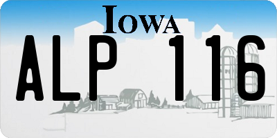 IA license plate ALP116