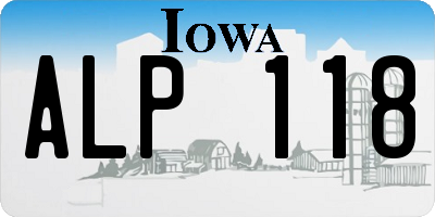 IA license plate ALP118