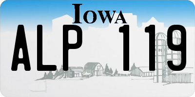 IA license plate ALP119