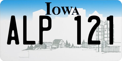IA license plate ALP121