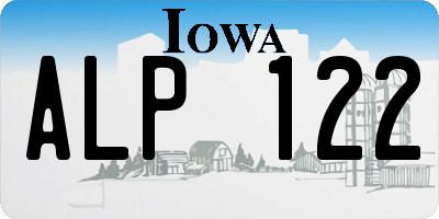 IA license plate ALP122