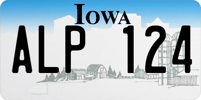 IA license plate ALP124