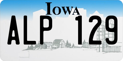 IA license plate ALP129