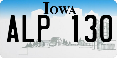 IA license plate ALP130