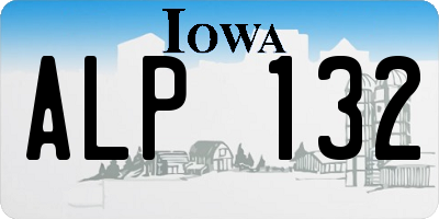 IA license plate ALP132