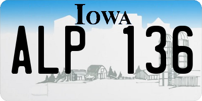 IA license plate ALP136