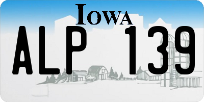 IA license plate ALP139