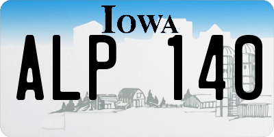 IA license plate ALP140