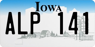 IA license plate ALP141