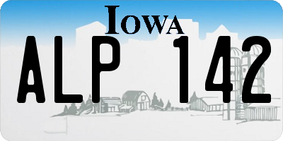 IA license plate ALP142