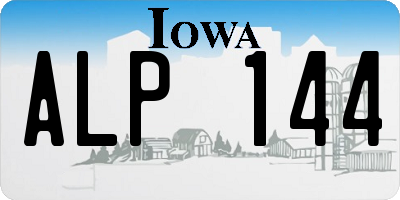IA license plate ALP144