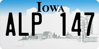 IA license plate ALP147