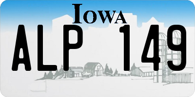 IA license plate ALP149