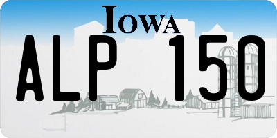 IA license plate ALP150