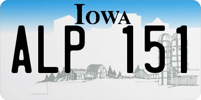 IA license plate ALP151