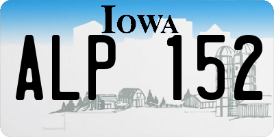 IA license plate ALP152