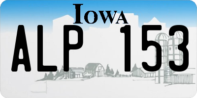 IA license plate ALP153