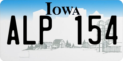 IA license plate ALP154