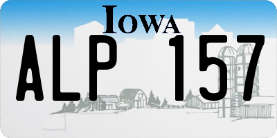 IA license plate ALP157