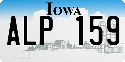 IA license plate ALP159