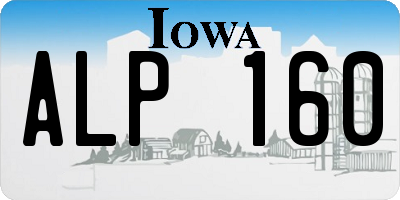 IA license plate ALP160