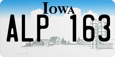 IA license plate ALP163