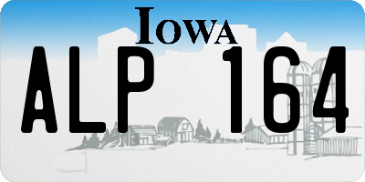 IA license plate ALP164