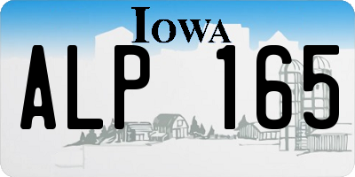 IA license plate ALP165
