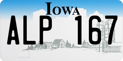 IA license plate ALP167
