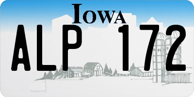 IA license plate ALP172