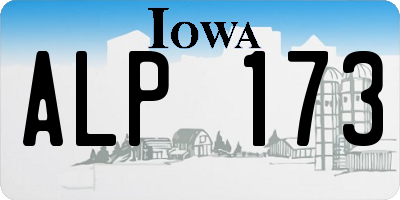 IA license plate ALP173