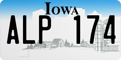 IA license plate ALP174