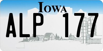 IA license plate ALP177