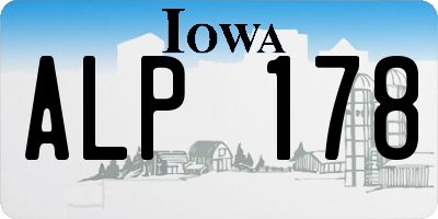 IA license plate ALP178