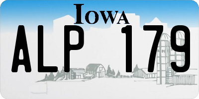 IA license plate ALP179