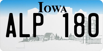 IA license plate ALP180