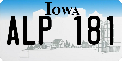 IA license plate ALP181