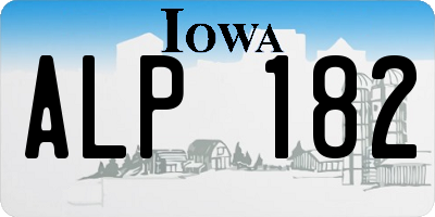 IA license plate ALP182