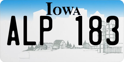 IA license plate ALP183