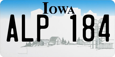 IA license plate ALP184