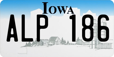 IA license plate ALP186