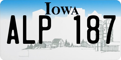 IA license plate ALP187