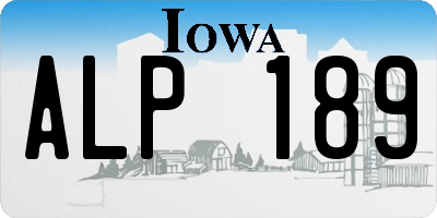 IA license plate ALP189