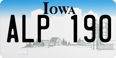 IA license plate ALP190