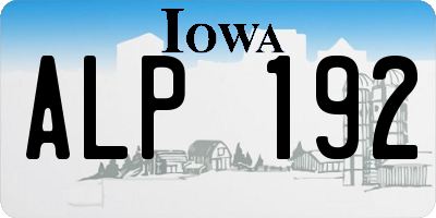 IA license plate ALP192