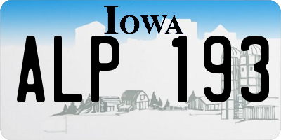 IA license plate ALP193