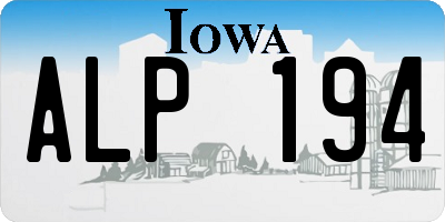 IA license plate ALP194